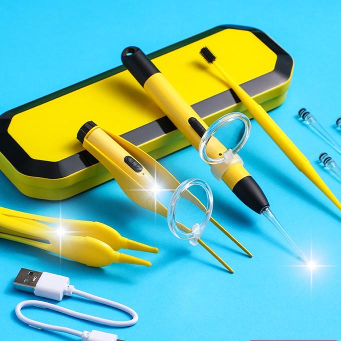 掏耳挖耳勺发光带灯软头耳屎挖耳朵镊子可视柔软掏耳朵发光软头灯