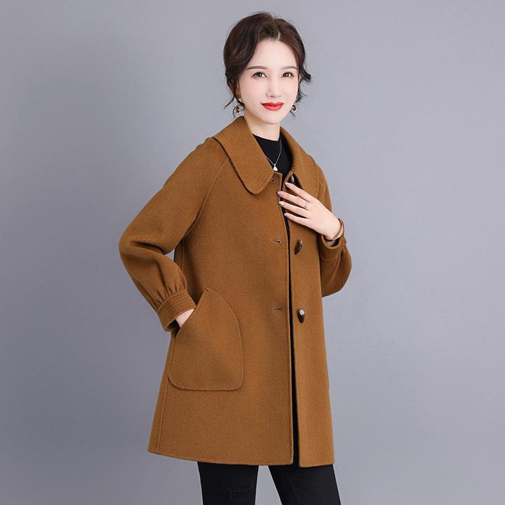 啄木鳥2024秋冬国风新潮双面羊毛大衣纯手工100羊毛双面呢大衣