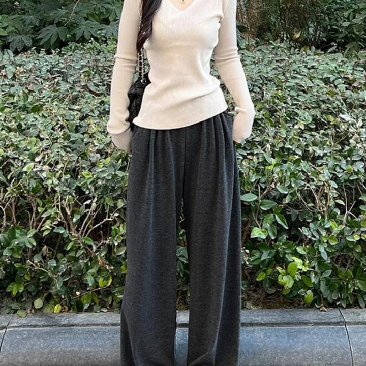 无托腹孕妇阔腿裤子春秋款外穿2024新款大码宽松直筒糯米拖地裤女