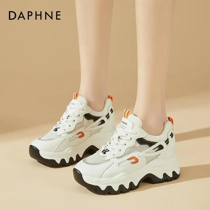 达芙妮2024夏季新款内增高厚底时尚小白鞋老爹百搭休闲运动女鞋子