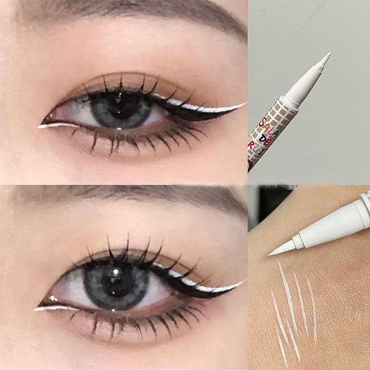 白色眼线花洛莉亚眼线液笔05小尾巴漫画感防汗不晕染持久彩色眼线