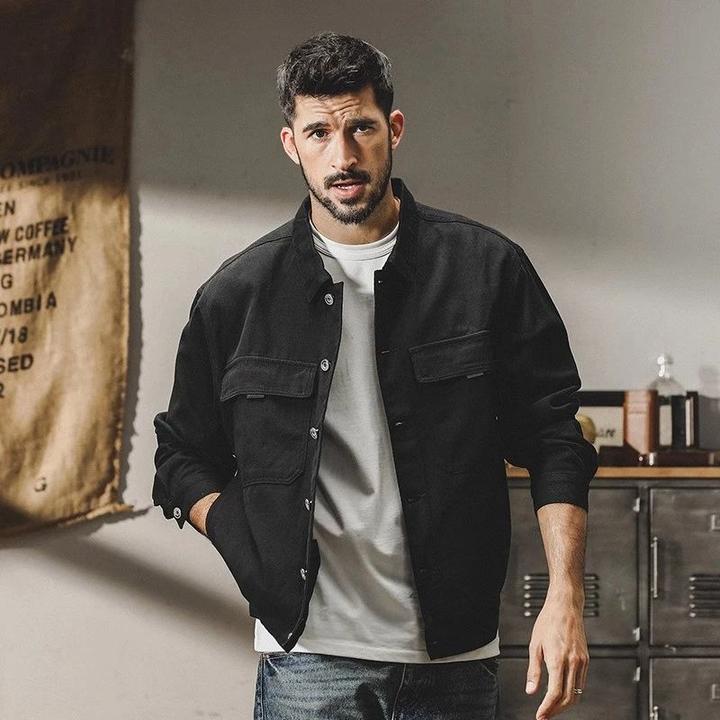 美式复古重磅夹克男秋季2024新款帅气潮牌古着宽松大码工装外套男