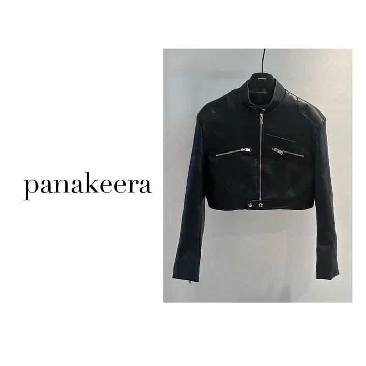 panakeera拉链机车皮衣外套