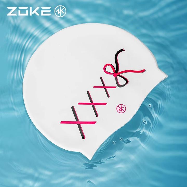 洲克硅胶泳帽防水护发护耳zoke女士长发不勒头防滑小恶魔游泳帽