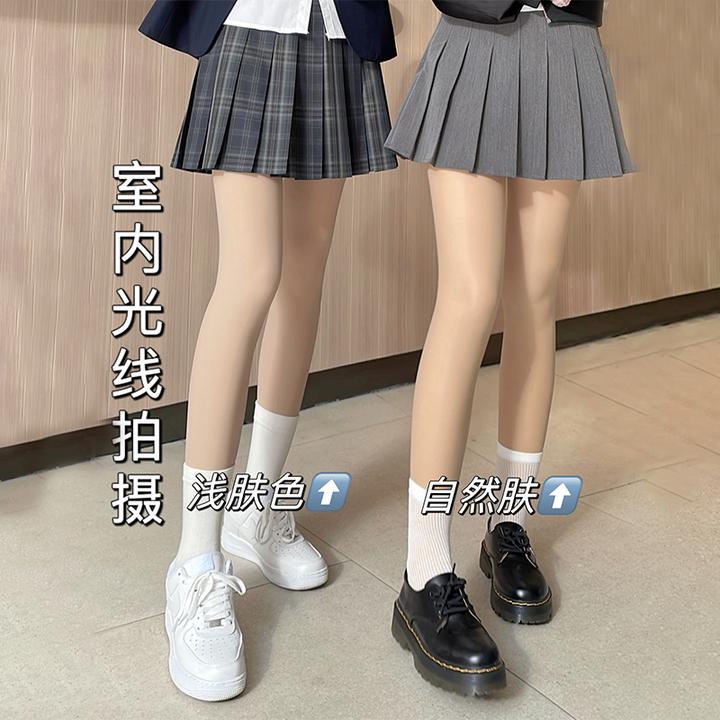 星蜜蜂光腿神器秋冬季双层裸感超自然加绒防勾丝打底袜jk外穿保暖