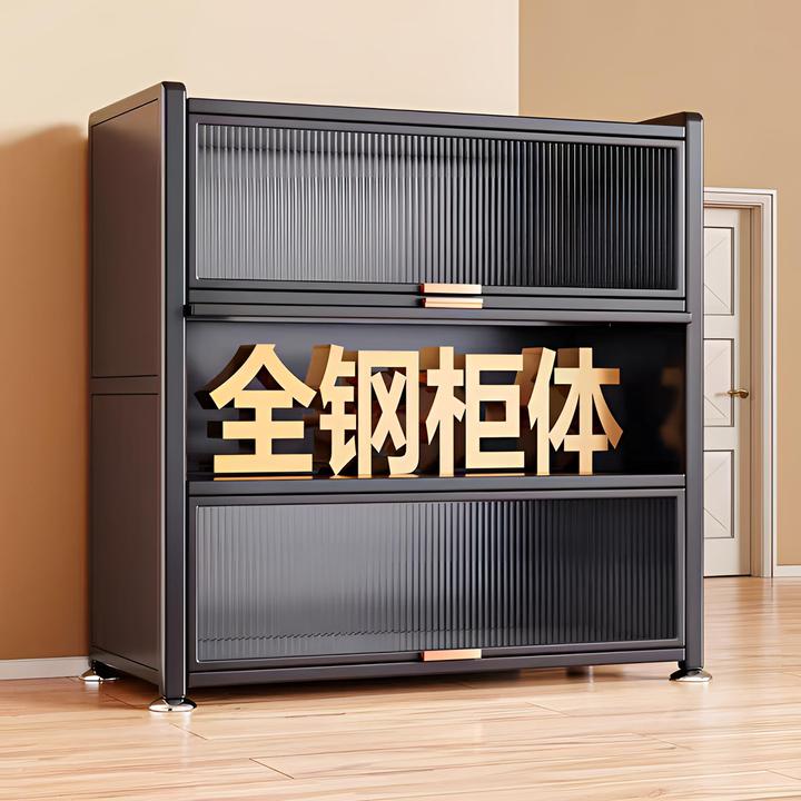 大容量厨房置物架多功能储物柜落地多层带门微波炉收纳柜家用橱柜