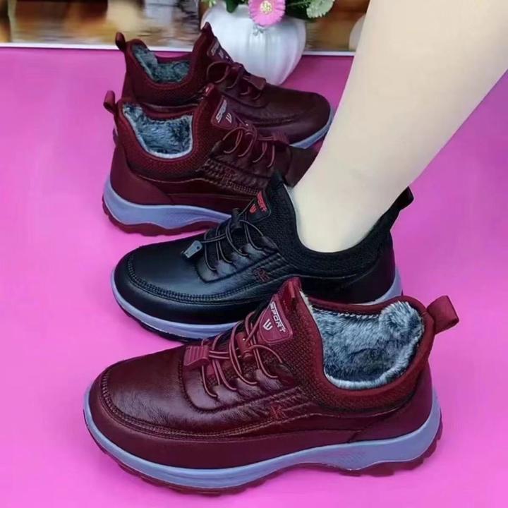 冬季加绒加厚棉鞋新款中老年妈妈雪地靴老北京布鞋女防水防滑保暖