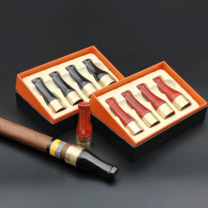 纯铜雪茄烟嘴便携式热缩4口径可清洗循环型专用雪茄咬嘴送礼盒装
