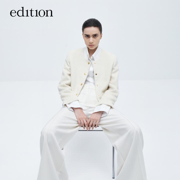 【商场同款】edition冬款羊驼毛羊毛呢小香风外套#EBC4COT006