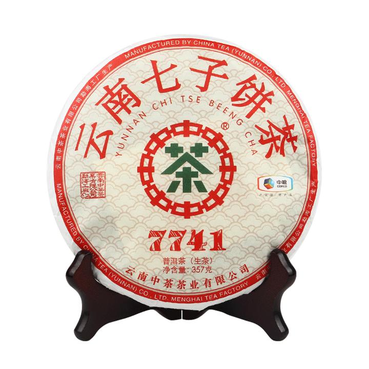 中茶2024年经典唛号7741澜沧高山乔木普洱茶生茶饼357
