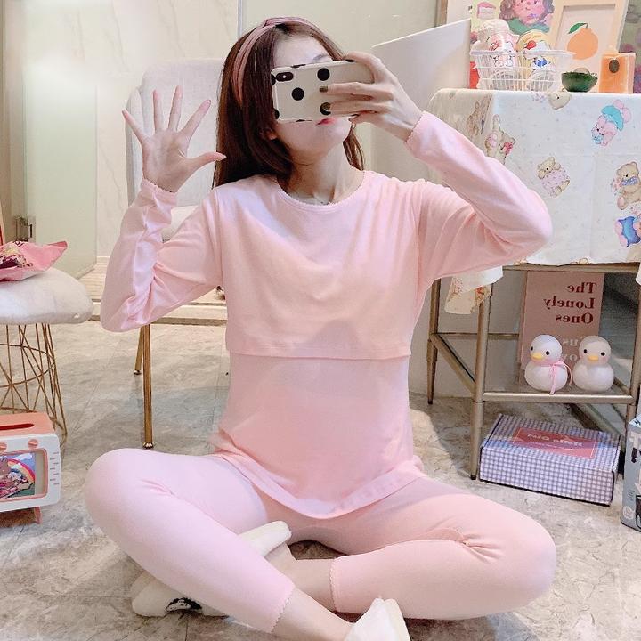 【亏本清仓】孕妇秋衣秋裤套装纯棉产后哺乳睡衣秋冬保暖月子服套装