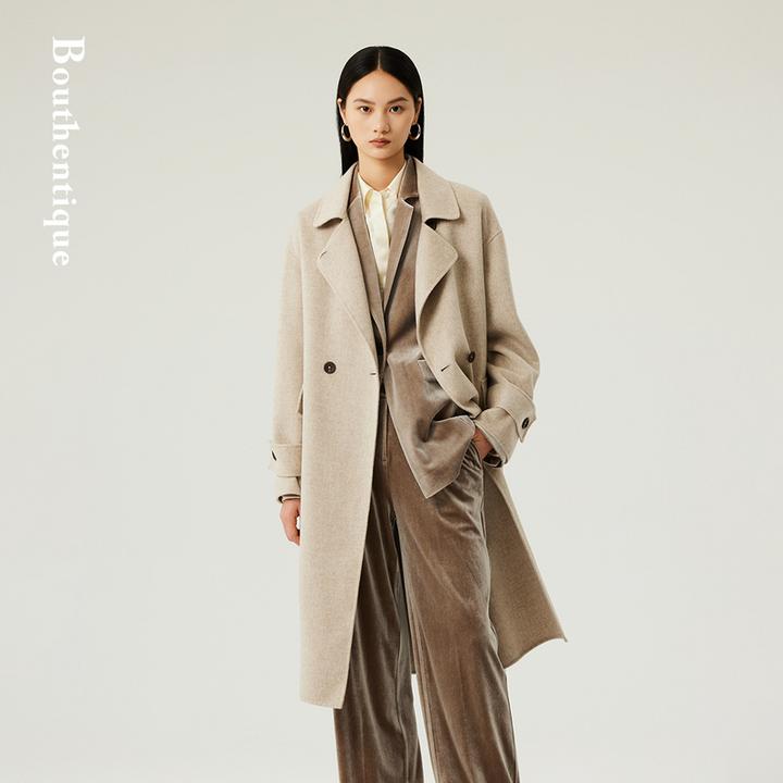 Bouthentique【璞凡缇】经典大翻领手缝双面呢料大衣223411C1M01