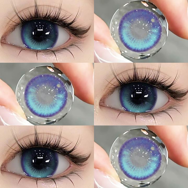 OVOLOOK少女漫泪光蓝美瞳半年抛梦幻感水润大直径隐形眼镜漫画瞳