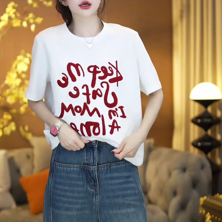 韩版秋冬减龄大版宽松圆领短袖T恤休闲内搭上衣女生新款LK2500910