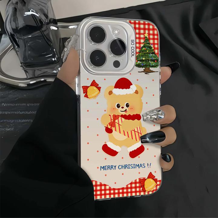 圣诞树帽子小熊适用苹果16PROMAXiPhone14手机壳13简约15个性可爱