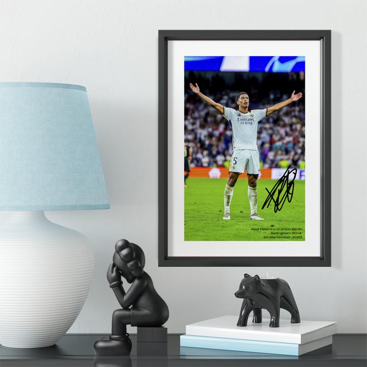 皇家马德里贝林厄姆绝杀实木装饰相框照片墙桌摆挂框摆件酒吧皇马