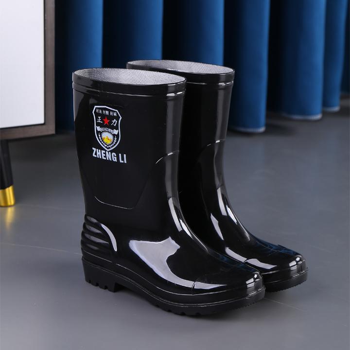 厚底低筒男士劳保鞋耐磨雨靴防水防滑加厚绒套耐酸碱中筒水鞋水靴