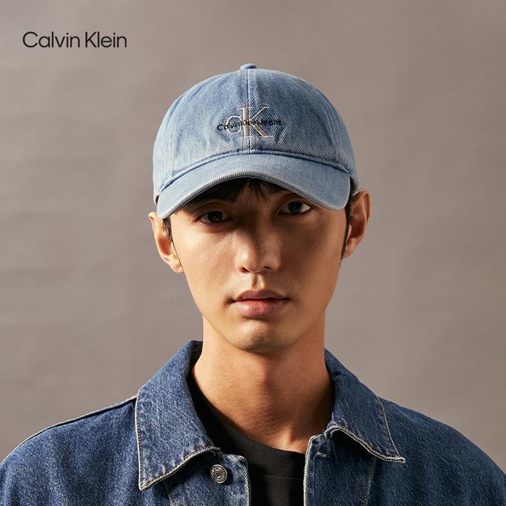 CK Jeans男女情侣中性简约刺绣潮流复古棉质弯檐牛仔棒球帽礼物