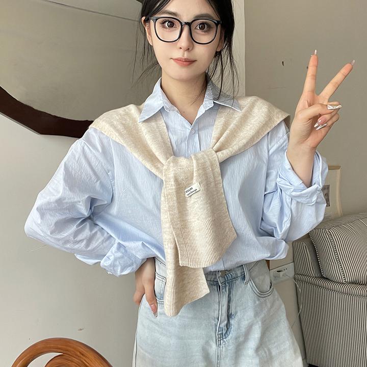 披肩女外搭2025新款秋冬季围巾护颈椎护肩针织坎肩搭配衬衫高级感