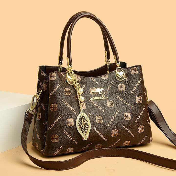 正品轻奢女包时尚百搭手提包大气印花单肩妈妈包气质斜跨女士包包