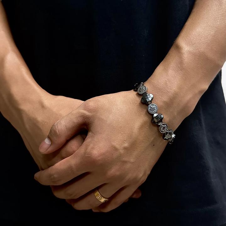 钛钢磁石手链 手工拼接时尚百搭情侣小众简约潮流个性枫叶款编织