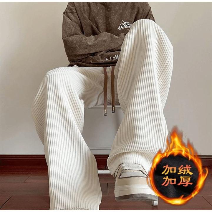 灯芯绒裤子男显瘦秋冬季雪尼尔休闲男裤加绒加厚垂感直筒裤休闲裤