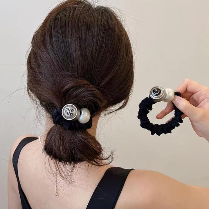 有赠品珍珠头绳精致笑脸小肠发圈2024新款橡皮筋女扎头高马尾发饰