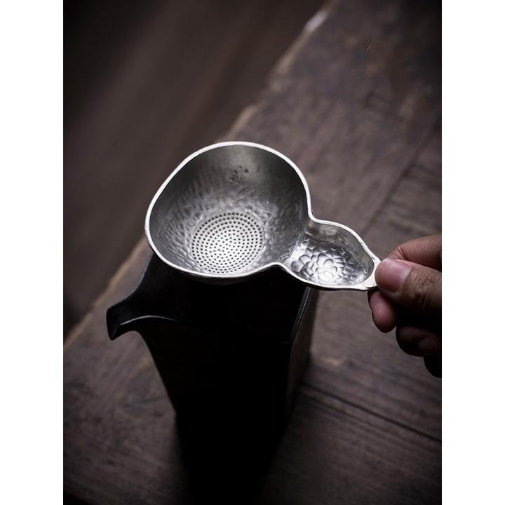 日式手工纯锡葫芦茶滤 创意茶漏网滤茶器茶叶茶隔茶漏斗功夫茶具