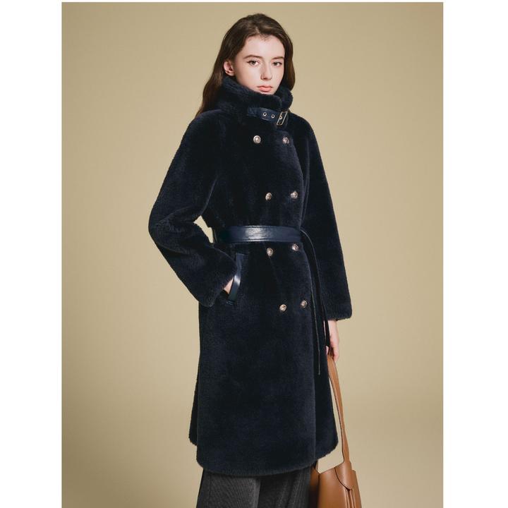 PSALTER诗篇金标新款时尚轻奢气质保暖显瘦绵羊毛外套6C65110153