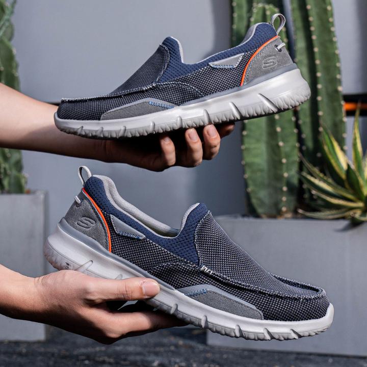 【独匠系列】斯凯奇男鞋懒人鞋一脚蹬复古潮流休闲鞋舒适帆百搭布鞋