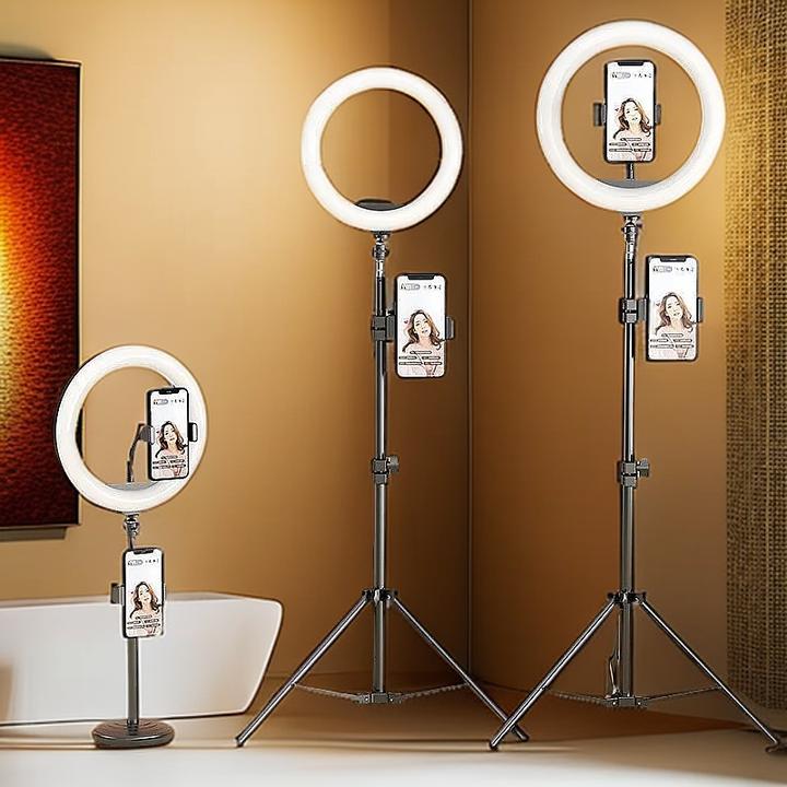 手机三脚架补光灯美颜打光拍摄摄影三色自拍杆拍照伸缩支架调节