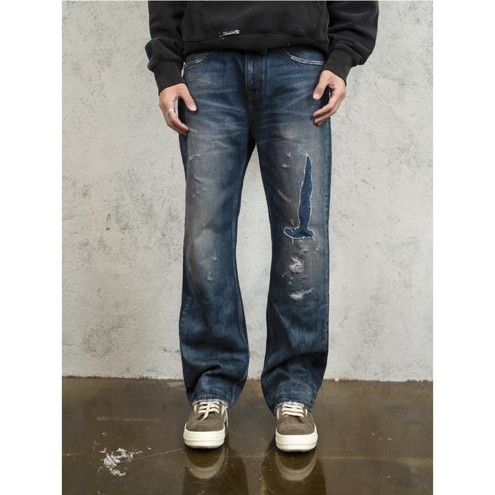 DOKIE牛仔裤32041【刀疤】15盎司重工洗水002微宽松直筒版型