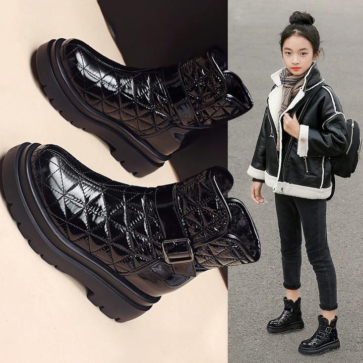 女童雪地靴2025冬季新款儿童防水靴子女童鞋棉鞋加绒加厚大童棉靴