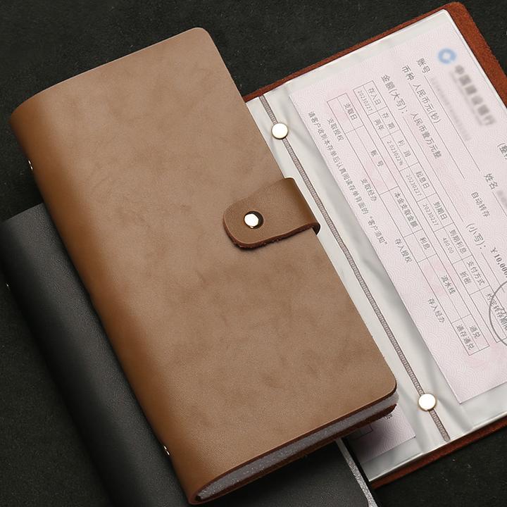 定期存单专用夹收纳本票据银行存单夹真皮收纳多功能存折卡一体包