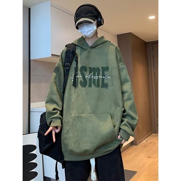 卫衣男连帽春秋季ins港风宽松潮牌字母印花百搭外套2024年新款