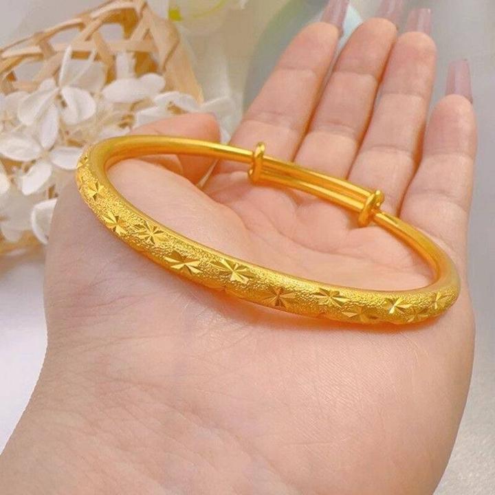 铜合金手镯 【金版满天星推拉手镯】女送妈妈金色不掉色可调节镯子
