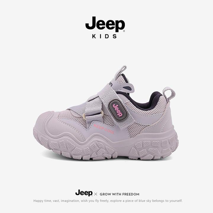 jeep儿童运动鞋女童跑步鞋春秋2025新款中大童休闲百搭男童老爹鞋