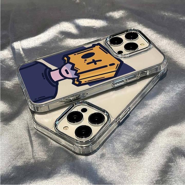 纸袋男孩适用苹果14/13ProMax手机壳iPhone12/11全包xR透明78plus