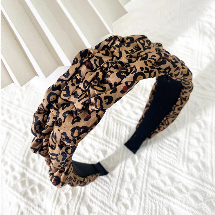 豹纹成人气质网红时尚百搭复古法式简约宽边洗脸敷面膜用森系甜美