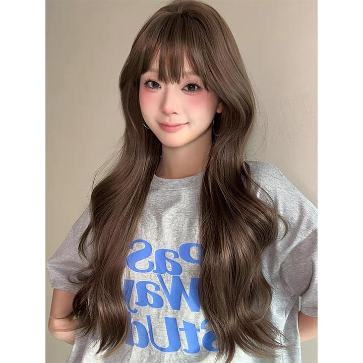 【顾茜茜专属】假发女长发榛果灰粽色长卷发新款大波浪韩系全头套式
