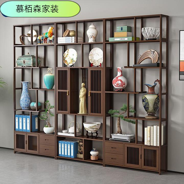 博古架新中式多宝阁茶叶展示柜实木摆件柜茶具置物架客厅书房架子