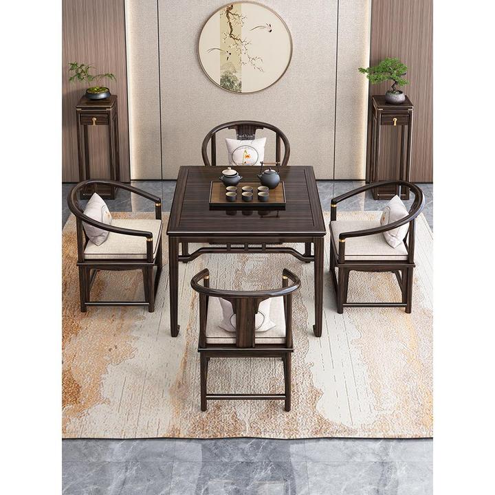 新中式实木八仙桌乌金木家用四方桌餐桌掼蛋专用打牌桌正方形茶桌