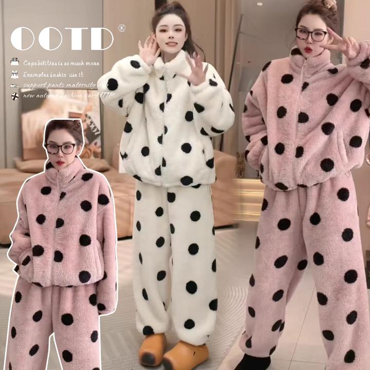 孕妇少女风冬天可爱家居服加绒加厚可外穿2025新款秋冬孕妇套装