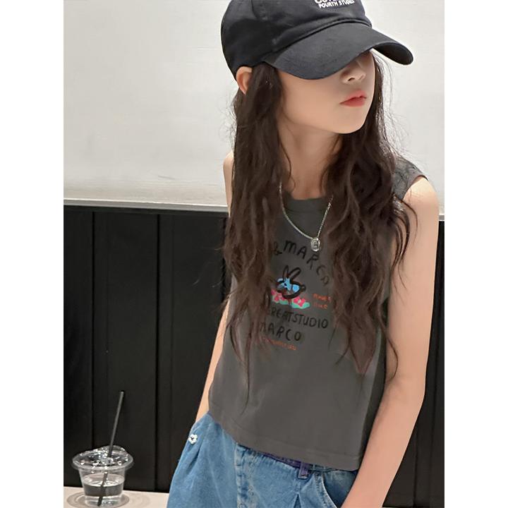 K26847韩国童装女童2025夏季新款背心儿童上衣打底衫女大童夏无袖
