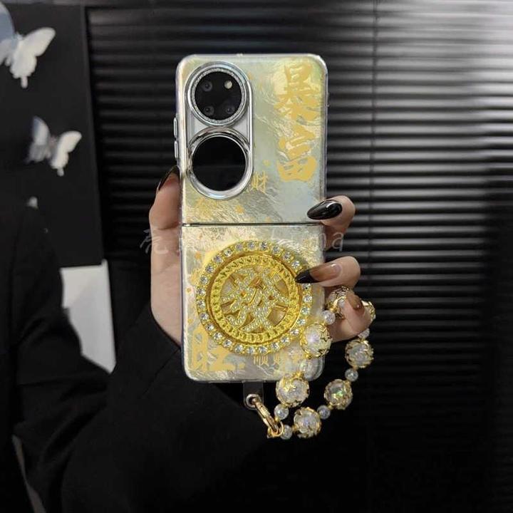 适用华为Pocket2手机壳折叠屏p50pocket暴富创意發字转盘女保护套