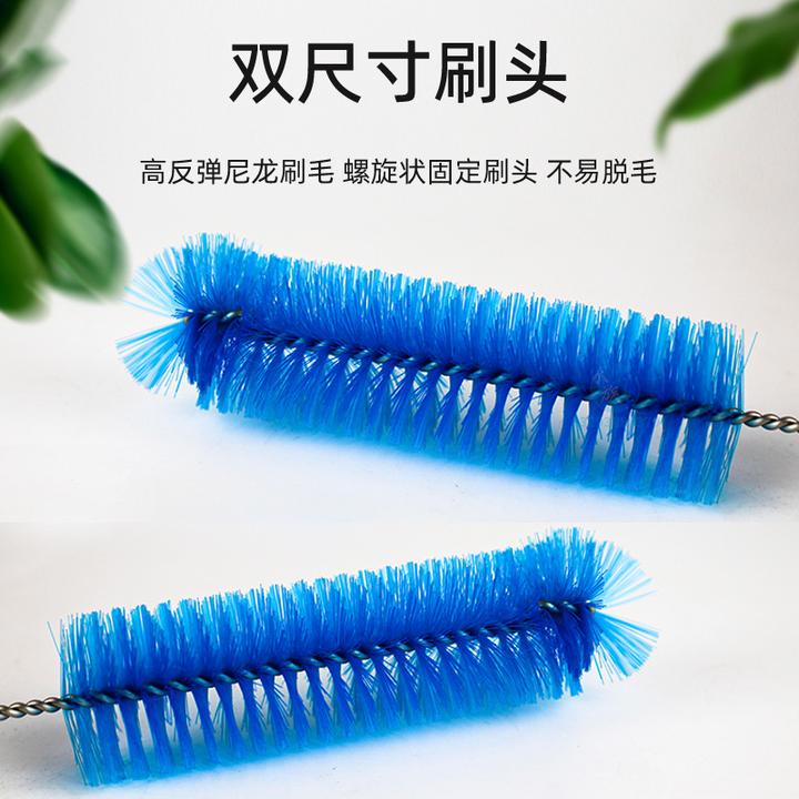 鱼缸水管清洁刷管道工具刷水族清洁工具弹簧刷不锈钢刷尼龙丝毛刷