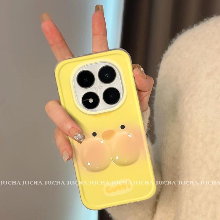 脸红小黄鸭适用小米红米note15手机壳新款全包redminote15pro小众