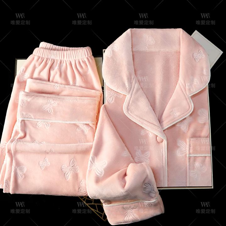 【礼盒装】海岛绒睡衣女款秋冬季加绒家居服高级感生日礼物送闺蜜