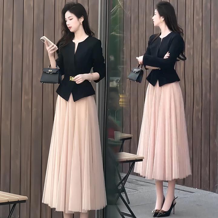 小香风轻奢气质爆款时尚套装2025春秋半身裙穿搭一整套女装7772