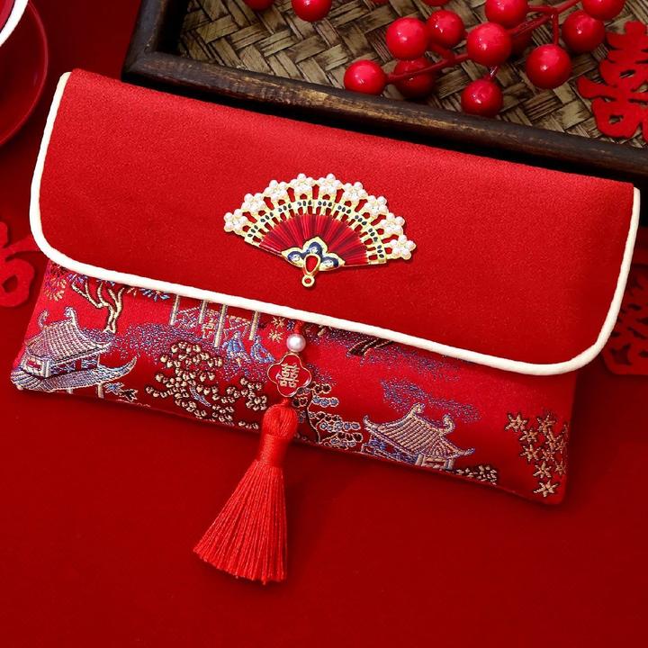 【2026新款布艺绸缎刺绣】专用结婚改口随份子万元婚礼利是封Q